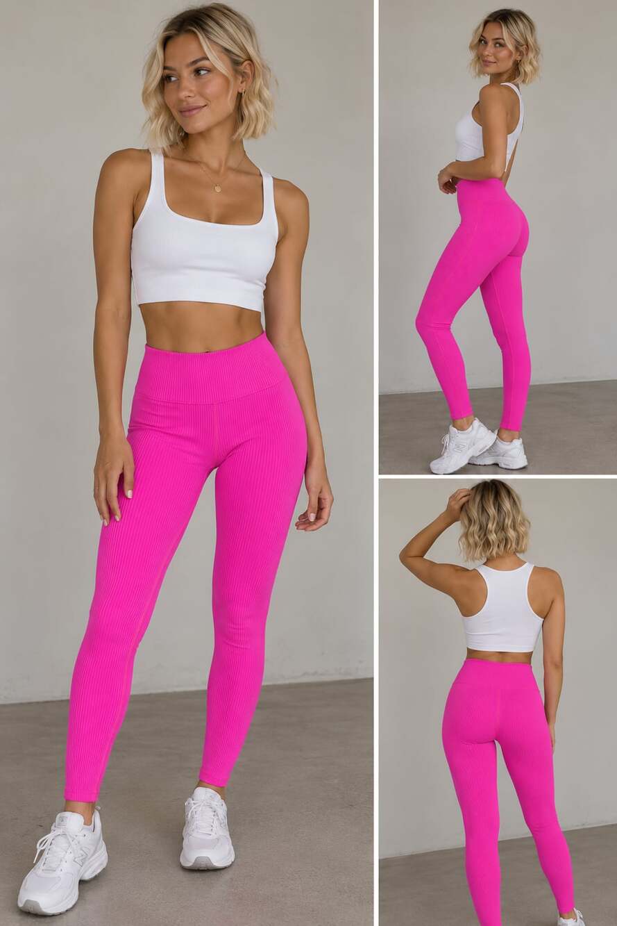 Carbon38 Ribbed 7/8 Legging Neon Pink
M149